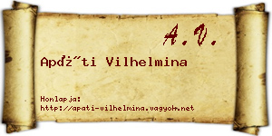 Apáti Vilhelmina névjegykártya